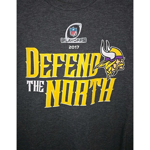Minnesota Vikings Defend The North T-Shirt, Pro Line NFL, Sx XL 2017 Playoffs - Picture 9 of 9